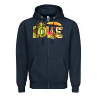 Navy love kiwi Zipper Hoodie - RanaPortraitStore