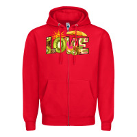 Red love kiwi Zipper Hoodie - RanaPortraitStore