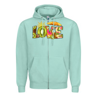 Seafoam love kiwi Zipper Hoodie - RanaPortraitStore