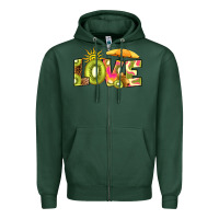 Sports Green love kiwi Zipper Hoodie - RanaPortraitStore