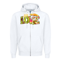 White love kiwi Zipper Hoodie - RanaPortraitStore