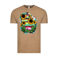 Vintage Coffee Georgia Map Sunflower Cactus Serape Vintage Tee - RanaPortraitStore