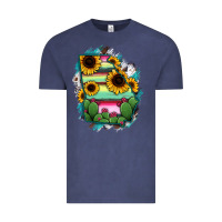 Vintage Denim Georgia Map Sunflower Cactus Serape Vintage Tee - RanaPortraitStore