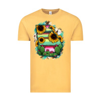 Vintage Mustard Georgia Map Sunflower Cactus Serape Vintage Tee - RanaPortraitStore