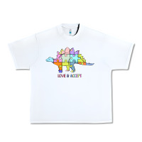 White Titi Pretty Art Love And Accept Urban Heavy Tee - CowhideDigitalArt