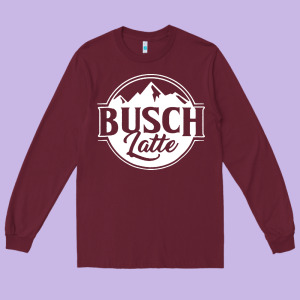 Vintage Busch Light Long Sleeve Tee Designed By Artisfamous