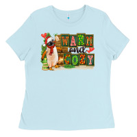 Baby Blue Warm And Cozy Penguin Ladies Tee - FaDigitalArtStudio