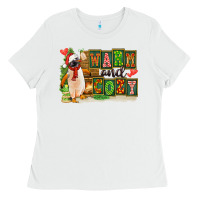 White Warm And Cozy Penguin Ladies Tee - FaDigitalArtStudio