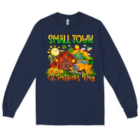 Navy small town st patricks day Long Sleeve Tee - CowhideDigitalArt
