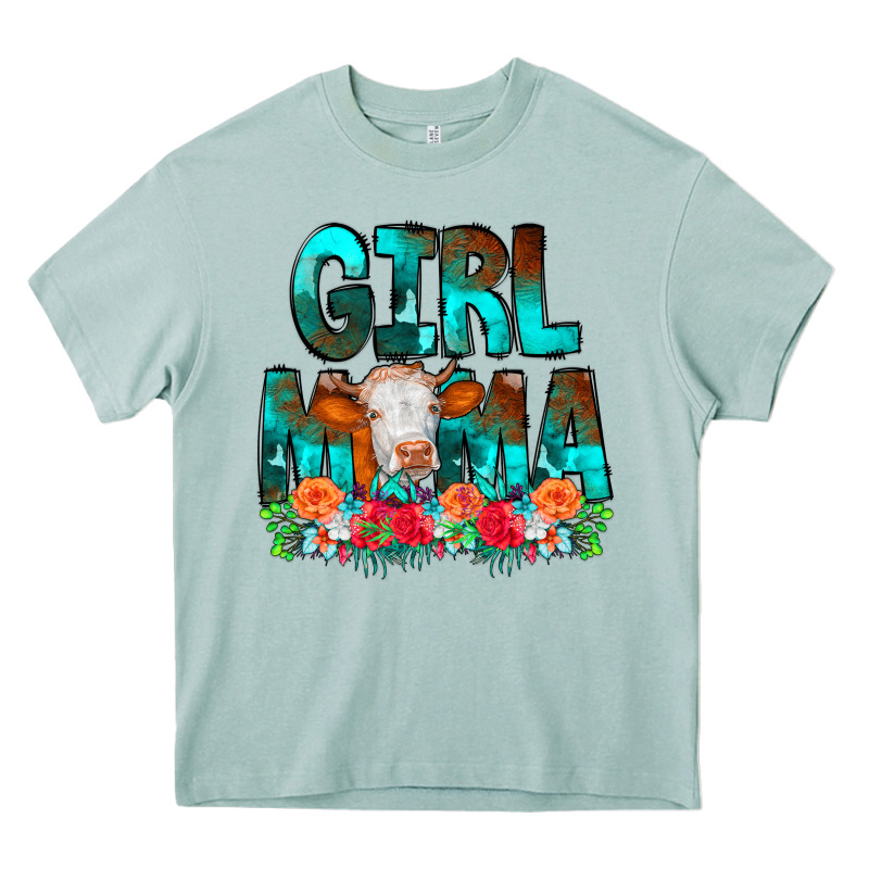 Girl Mama Flowers Cow Heavy Core Tee by CowCowDesign | Teevron