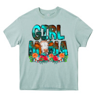 Arona Girl Mama Flowers Cow Heavy Core Tee - CowCowDesign