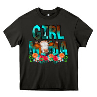 Asphalt Girl Mama Flowers Cow Heavy Core Tee - CowCowDesign