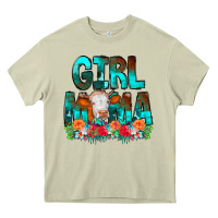 Mossy Girl Mama Flowers Cow Heavy Core Tee - CowCowDesign