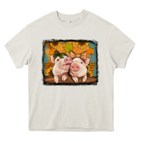 Cream fall pigs Heavy Core Tee - Jasminsmagicworld