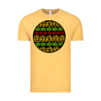 Vintage Mustard african masks round earrings Vintage Tee - BundleAndBundleShop