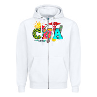 White cna summer Zipper Hoodie - RanaPortraitStore