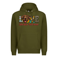 Army Green love labrador retriever Premium Hoodie - Artiststas