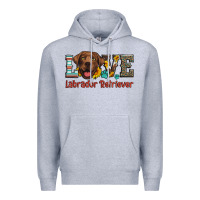Heather Grey love labrador retriever Premium Hoodie - Artiststas