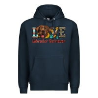 Navy love labrador retriever Premium Hoodie - Artiststas