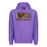 Purple love labrador retriever Premium Hoodie - Artiststas