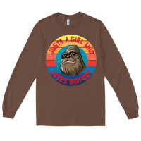 Chestnut Retro Sunset Just A Girl Who Loves Bigfoot Long Sleeve Tee - artisFamous