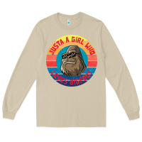 Mushroom Retro Sunset Just A Girl Who Loves Bigfoot Long Sleeve Tee - artisFamous