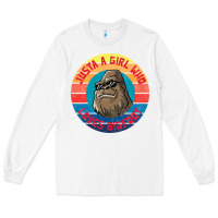 White Retro Sunset Just A Girl Who Loves Bigfoot Long Sleeve Tee - artisFamous