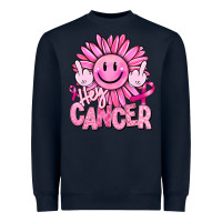 Navy hey cancer smiley face breast cancer Heavyweight Sweatshirt - RanaPortraitStore