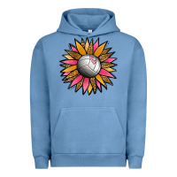Pigment Pebble Blue Volleyball Sunflower Urban Hoodie - Jasminsmagicworld