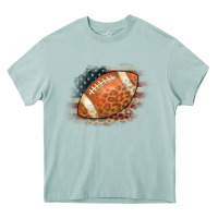Arona American Flag Football Leopard Heavy Core Tee - CowCowDesign