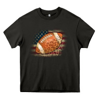 Asphalt American Flag Football Leopard Heavy Core Tee - CowCowDesign