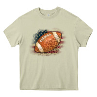 Mossy American Flag Football Leopard Heavy Core Tee - CowCowDesign