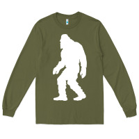 Army Green bigfoot walking silhouette Long Sleeve Tee - artisFamous