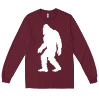 Burgundy bigfoot walking silhouette Long Sleeve Tee - artisFamous