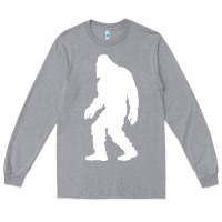 Heather Grey bigfoot walking silhouette Long Sleeve Tee - artisFamous