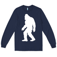 Navy bigfoot walking silhouette Long Sleeve Tee - artisFamous