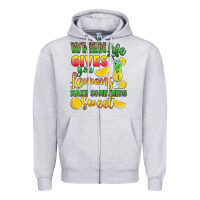 Heather Grey when life gives you lemons make something Zipper Hoodie - RanaPortraitStore