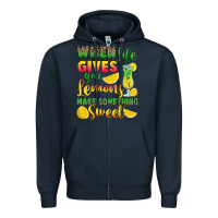 Navy when life gives you lemons make something Zipper Hoodie - RanaPortraitStore