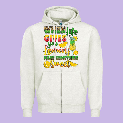 When Life Gives You Lemons Make Something Zipper Hoodie Designed By Ranaportraitstore