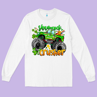 Shamrock Crusher Long Sleeve Tee Designed By Cowhidedigitalart