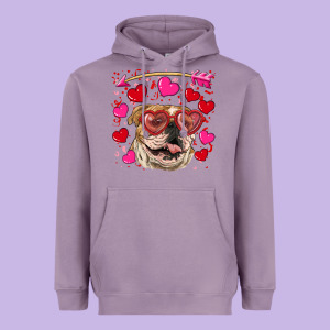 Valentine's Day  Brown English Bulldog Heavyweight Hoodie Designed By Ranaportraitstore