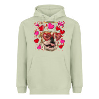 Matcha valentine's day  brown english bulldog Heavyweight Hoodie - RanaPortraitStore