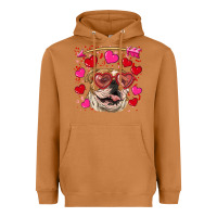 Meerkat valentine's day  brown english bulldog Heavyweight Hoodie - RanaPortraitStore
