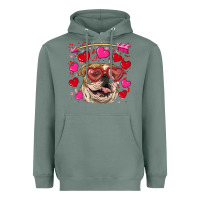 Sage valentine's day  brown english bulldog Heavyweight Hoodie - RanaPortraitStore