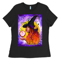 Black witch with crystal ball air freshener Ladies Tee - BundleAndBundleShop