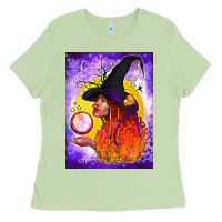 Matcha witch with crystal ball air freshener Ladies Tee - BundleAndBundleShop