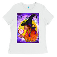 Witch With Crystal Ball Air Freshener Ladies Tee | Teevron