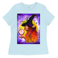 Baby Blue witch with crystal ball air freshener Ladies Tee - BundleAndBundleShop