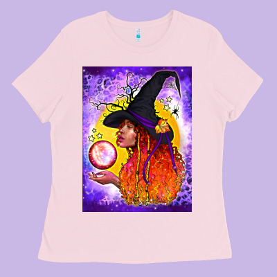 Witch With Crystal Ball Air Freshener Ladies Tee Designed By Bundleandbundleshop