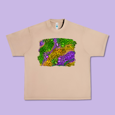 Mardi Gras Leopard Gemstone Background Urban Heavy Tee Designed By Ranaportraitstore